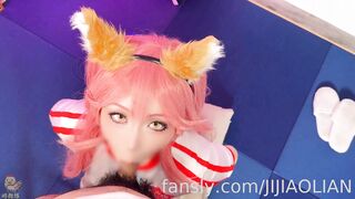 鸡教练Fate_GO_玉藻前体操服Cosplay人妻属性拉满的小玉，两人甜蜜的交合，给小玉温润的狐穴注满羁绊